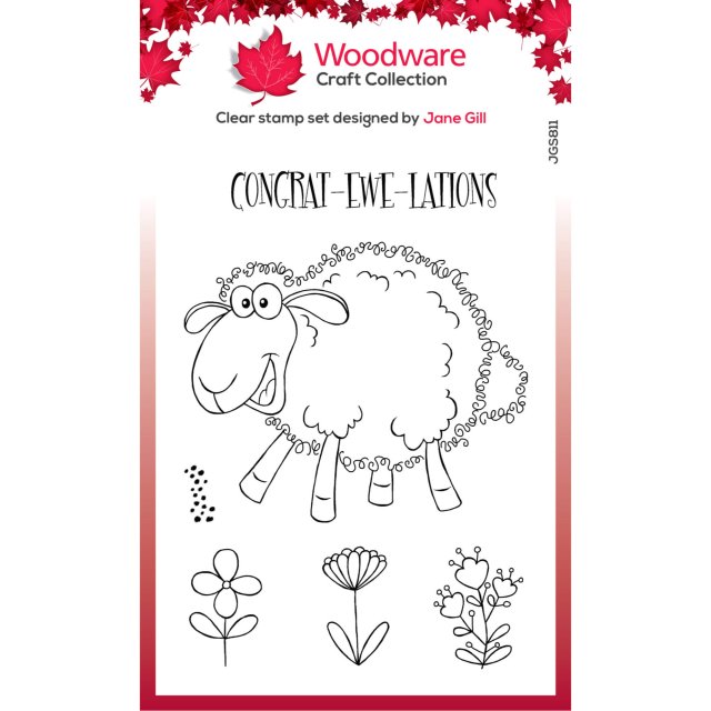 Woodware Woodware Clear Stamps Fuzzie Friends Sadie The Sheep | Set of 6