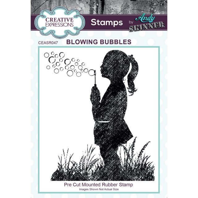 Andy Skinner Creative Expressions Pre Cut Rubber Stamp by Andy Skinner Blowing Bubbles