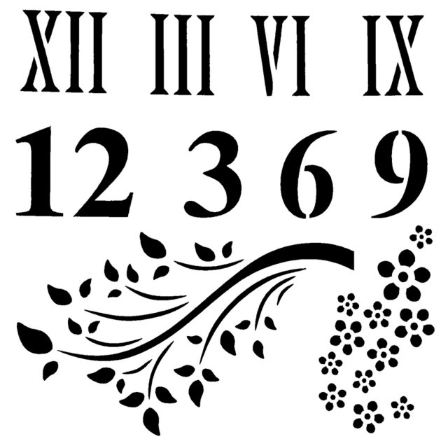 IndigoBlu Stamps IndigoBlu Stencil Roman Numbers | 6 x 6 inch