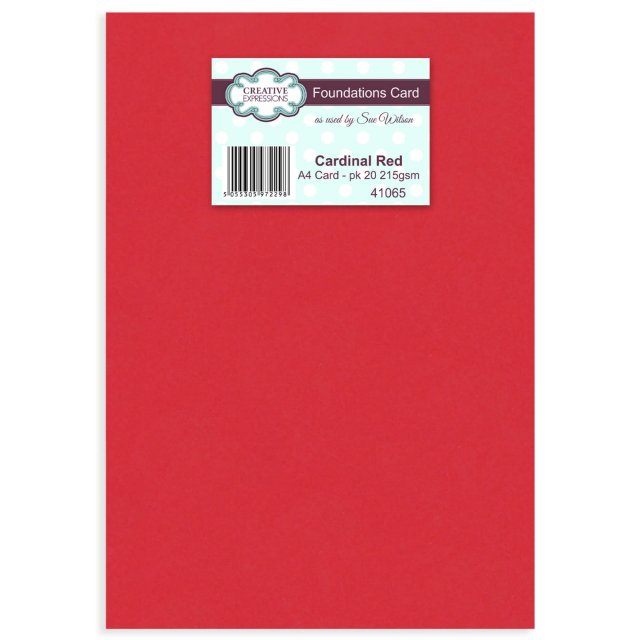 Creative Expressions Foundation A4 Card Pack Cardinal Red