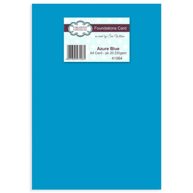 Creative Expressions Foundation A4 Card Pack Azure Blue