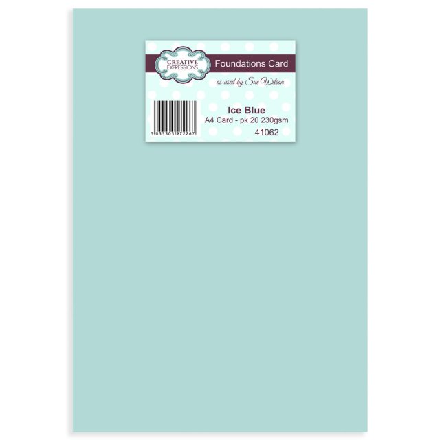 Creative Expressions Foundation A4 Card Pack Ice Blue