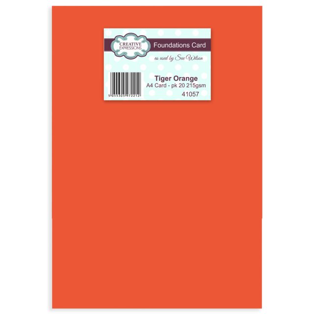 Creative Expressions Foundation A4 Card Pack Tiger Orange