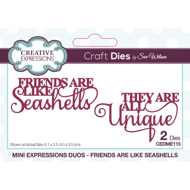 Sue Wilson Sue Wilson Craft Dies Mini Expressions Collection Duos Friends Are Like Seashells | Set of 2