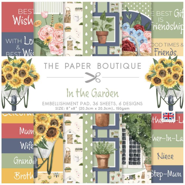 The Paper Boutique The Paper Boutique In The Garden 8 x 8 inch Embellishment Pad | 36 sheets