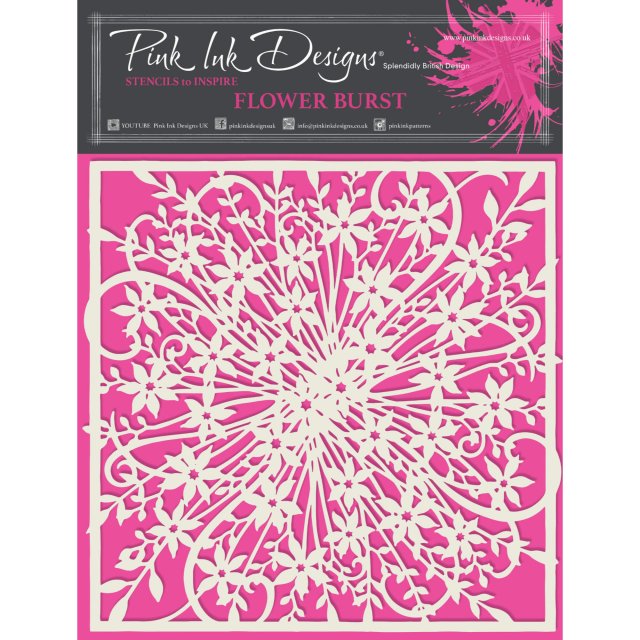 Pink Ink Designs Pink Ink Designs Stencil Flower Burst | 7 x 7 inch
