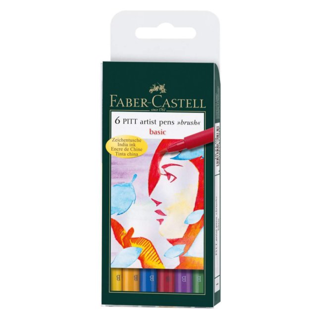 Faber-Castell Faber-Castell Pitt Artist Brush Pens Basic | Set of 6