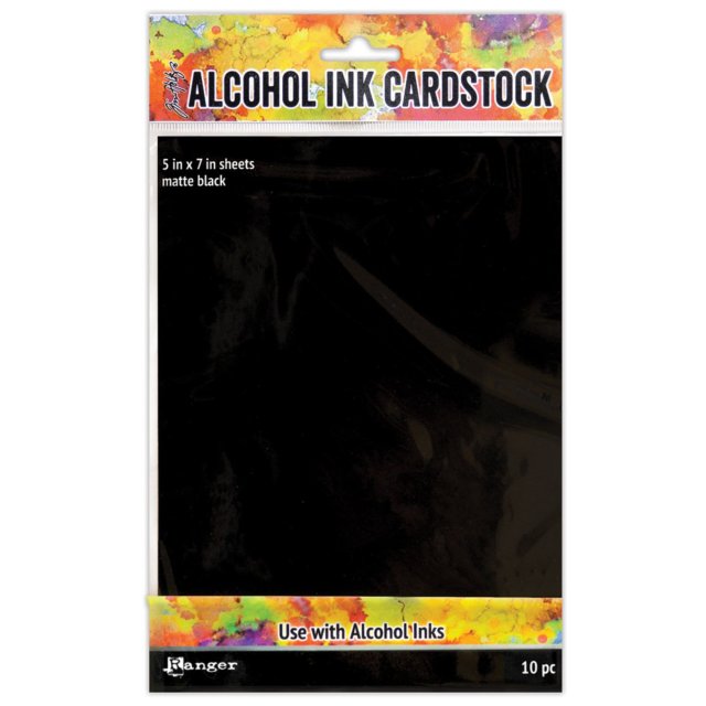 Ranger Ranger Tim Holtz 5 x 7 inch Alcohol Ink Matte Black Cardstock | 10 sheets