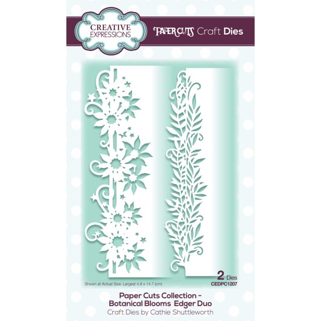 Paper Cuts Creative Expressions Craft Dies Paper Cuts Collection Botanical Blooms Edger Duo | Set of 2