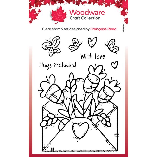 Woodware Woodware Clear Stamps Flower Envelope | Set of 8