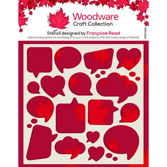 Woodware Woodware Stencil Speech Bubbles | 6 x 6 inch