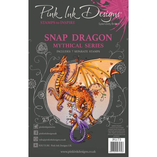 Pink Ink Designs Pink Ink Designs Clear Stamp Snap Dragon | Set of 7