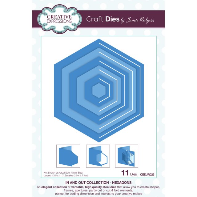 Jamie Rodgers Jamie Rodgers Craft Die In and Out Collection Hexagons | Set of 11