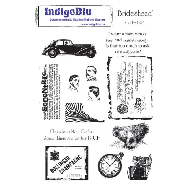 IndigoBlu Stamps IndigoBlu A5 Rubber Mounted Stamp Brideshead | Set of 13