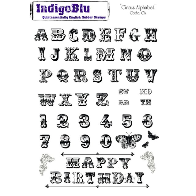 IndigoBlu Stamps IndigoBlu A5 Rubber Mounted Stamp Circus Alphabet | Set of 46