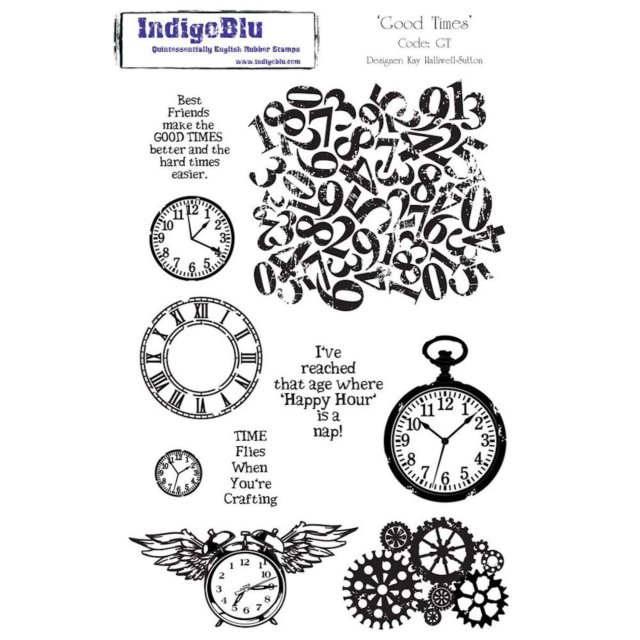 IndigoBlu Stamps IndigoBlu A5 Rubber Mounted Stamp Good Times | Set of 10