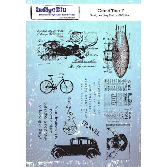 IndigoBlu Stamps IndigoBlu A5 Rubber Mounted Stamp Grand Tour I | Set of 10