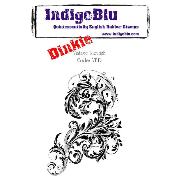 IndigoBlu Stamps IndigoBlu A7 Rubber Mounted Stamp Dinkie Vintage Flourish