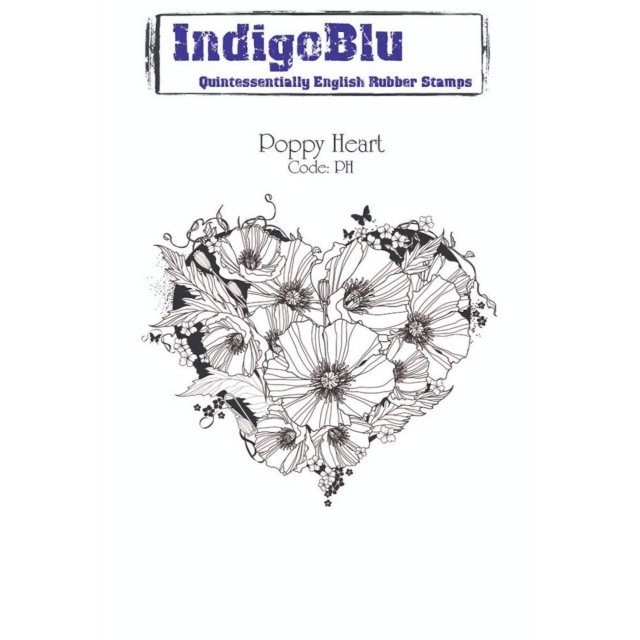 IndigoBlu Stamps IndigoBlu A6 Rubber Mounted Stamp Poppy Heart