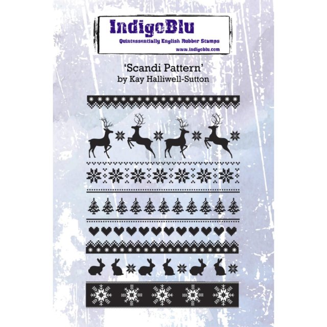 IndigoBlu Stamps IndigoBlu A6 Rubber Mounted Stamp Scandi Pattern