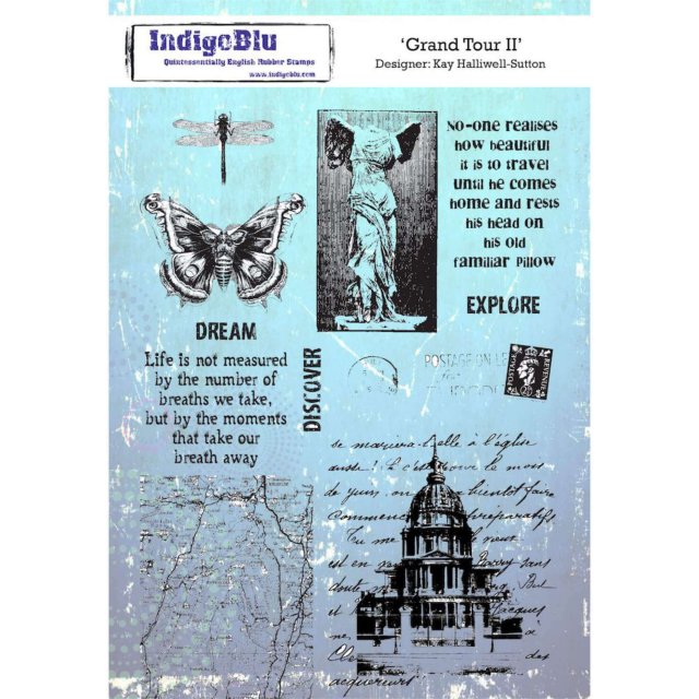 IndigoBlu Stamps IndigoBlu A5 Rubber Mounted Stamp Grand Tour Il | Set of 11