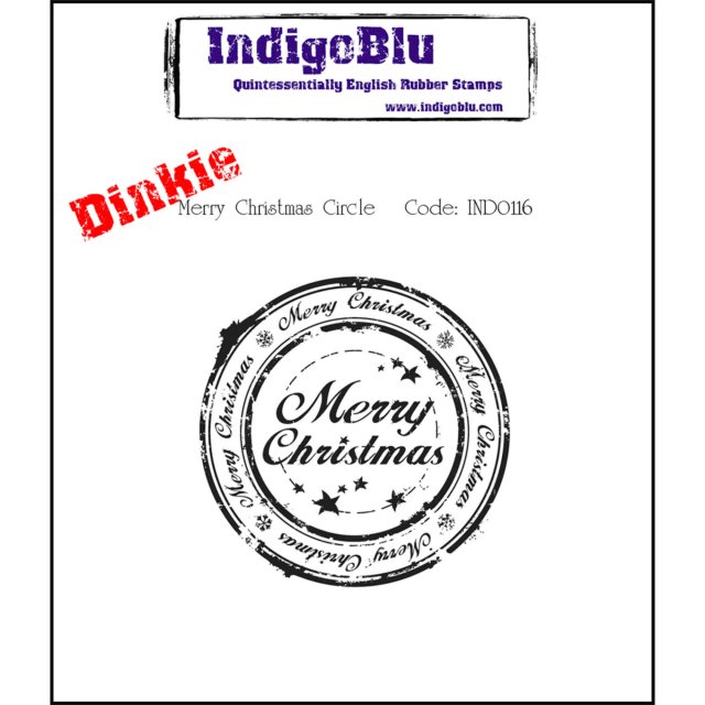 IndigoBlu Stamps IndigoBlu A7 Rubber Mounted Stamp Dinkie Merry Christmas Circle