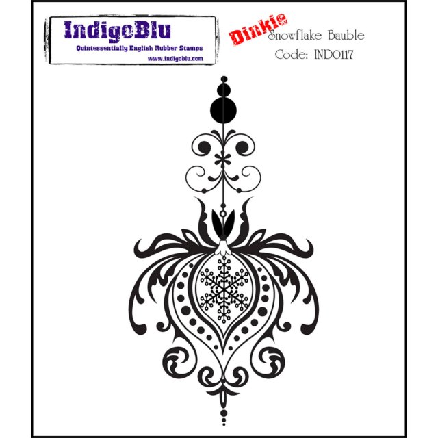 IndigoBlu Stamps IndigoBlu A7 Rubber Mounted Stamp Dinkie Snowflake Bauble