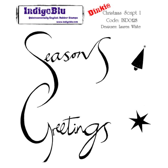 IndigoBlu Stamps IndigoBlu A7 Rubber Mounted Stamp Dinkie Christmas Script I | Set of 3