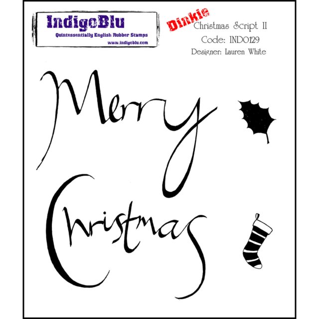 IndigoBlu Stamps IndigoBlu A7 Rubber Mounted Stamp Dinkie Christmas Script Il | Set of 3