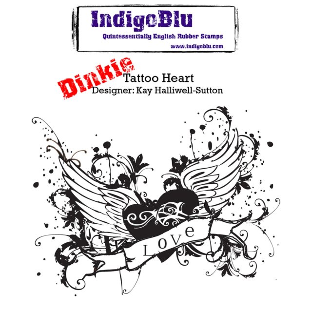 IndigoBlu Stamps IndigoBlu A7 Rubber Mounted Stamp Dinkie Tattoo Heart