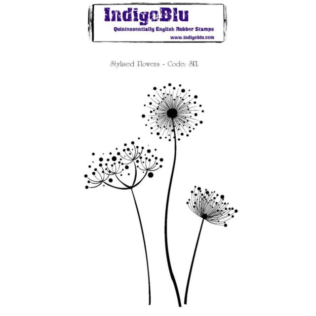 IndigoBlu Stamps IndigoBlu A6 Rubber Mounted Stamp Stylised Flowers | Set of 3
