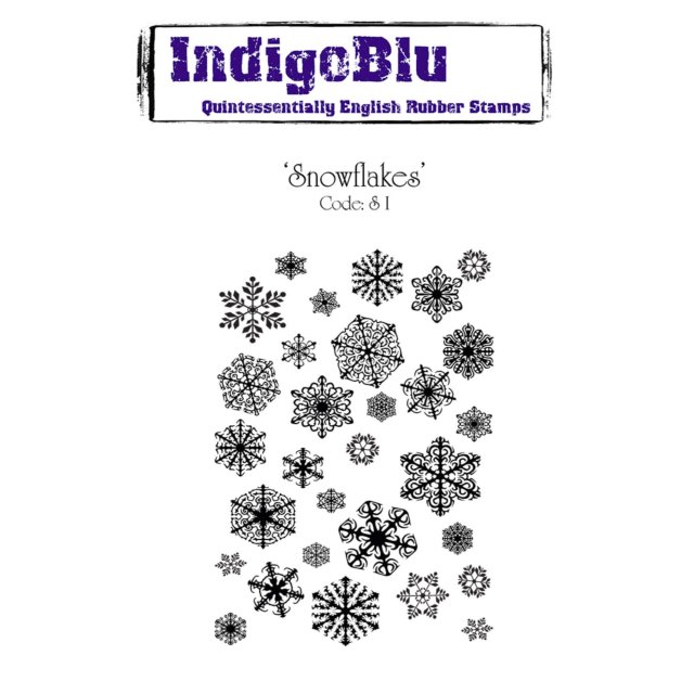 IndigoBlu Stamps IndigoBlu A6 Rubber Mounted Stamp Snowflakes