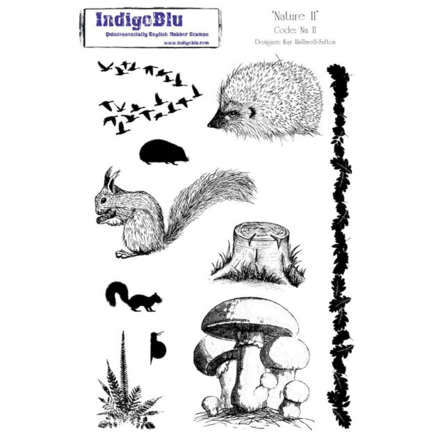 IndigoBlu Stamps IndigoBlu A5 Rubber Mounted Stamp Nature ll | Set of 10