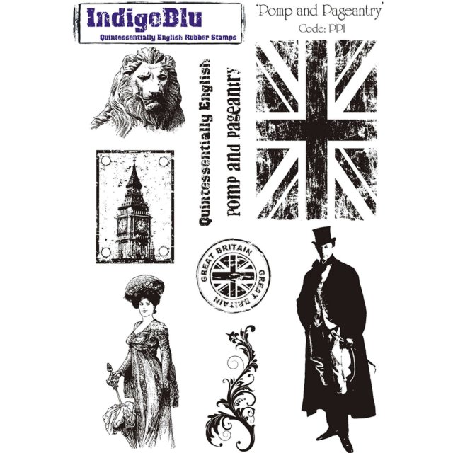IndigoBlu Stamps IndigoBlu A5 Rubber Mounted Stamp Pomp and Pageantry | Set of 9