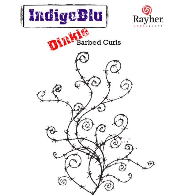 IndigoBlu Stamps IndigoBlu A7 Rubber Mounted Stamp Dinkie Barbed Curls