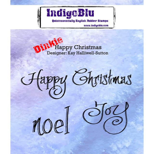 IndigoBlu Stamps IndigoBlu A7 Rubber Mounted Stamp Dinkie Happy Christmas | Set of 3