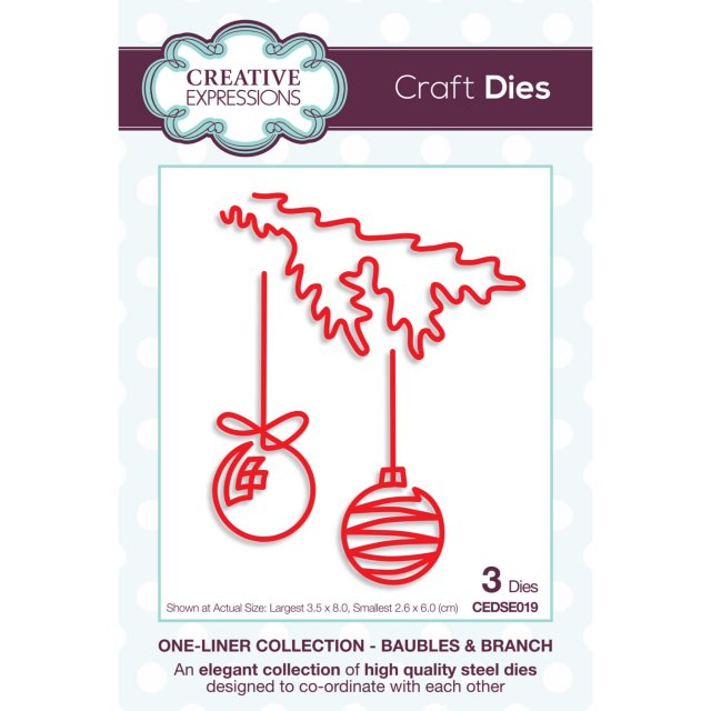 Creative Expressions Creative Expressions Craft Dies One-Liner Collection Baubles & Branch | Set of 3