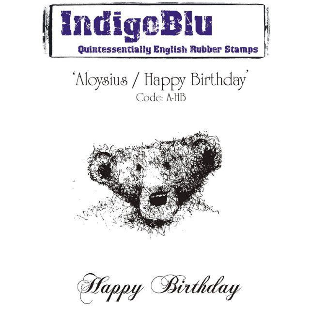 IndigoBlu Stamps IndigoBlu A6 Rubber Mounted Stamp Aloysius Happy Birthday | Set of 2