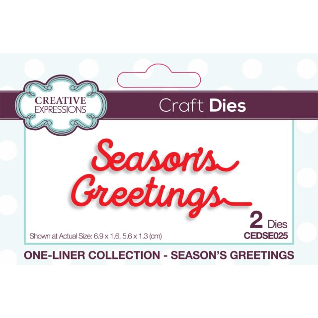 Creative Expressions Creative Expressions Craft Dies One-Liner Collection Seasons Greetings | Set of 2