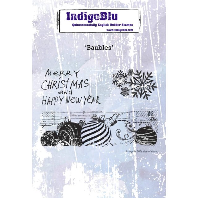 IndigoBlu Stamps IndigoBlu A6 Rubber Mounted Stamp Baubles | Set of 3