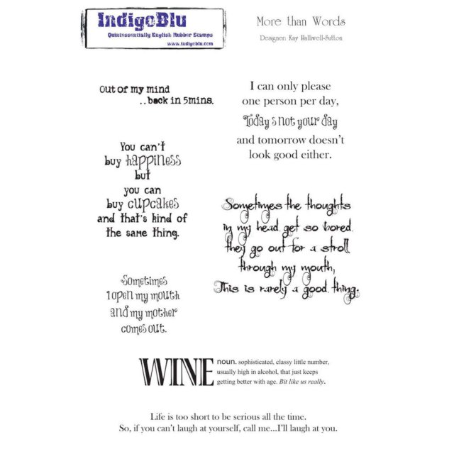 IndigoBlu Stamps IndigoBlu A5 Rubber Mounted Stamp More than Words | Set of 7