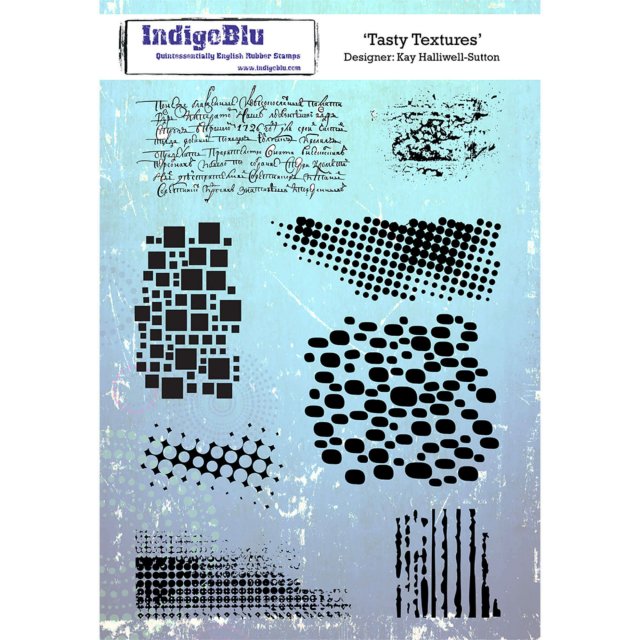IndigoBlu Stamps IndigoBlu A5 Rubber Mounted Stamp Tasty Textures | Set of 8