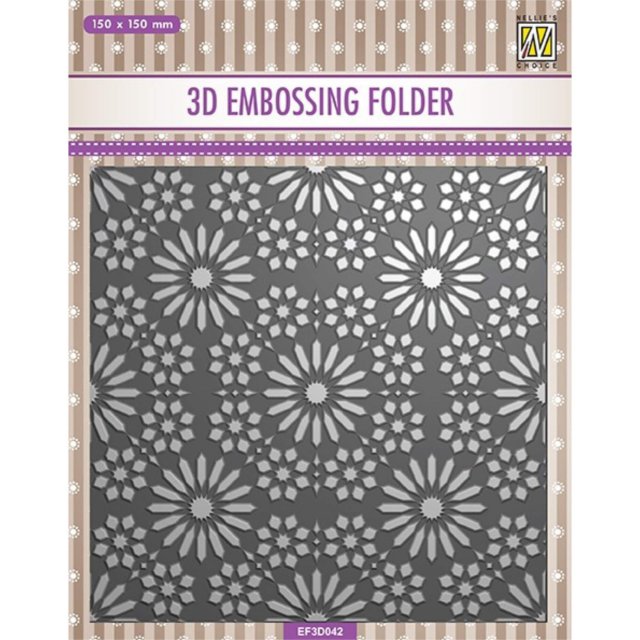 Nellie Snellen Nellie Snellen 3D Embossing Folder Square Frame Flower Pattern