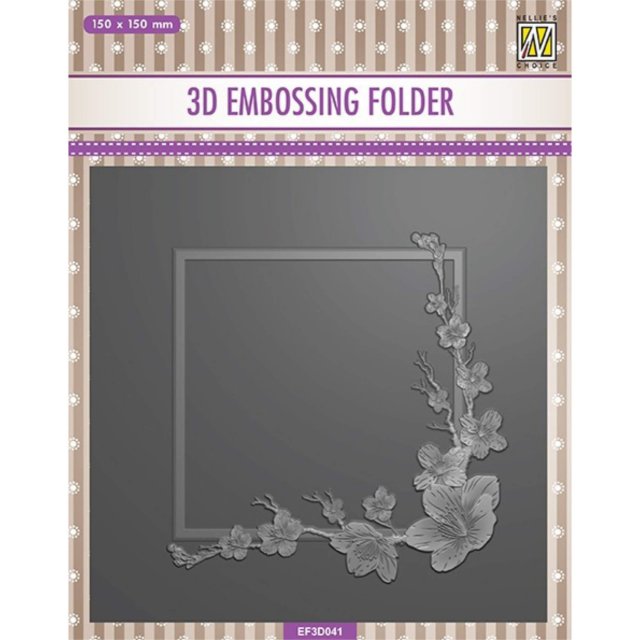 Nellie Snellen Nellie Snellen 3D Embossing Folder Square Frame Blossom