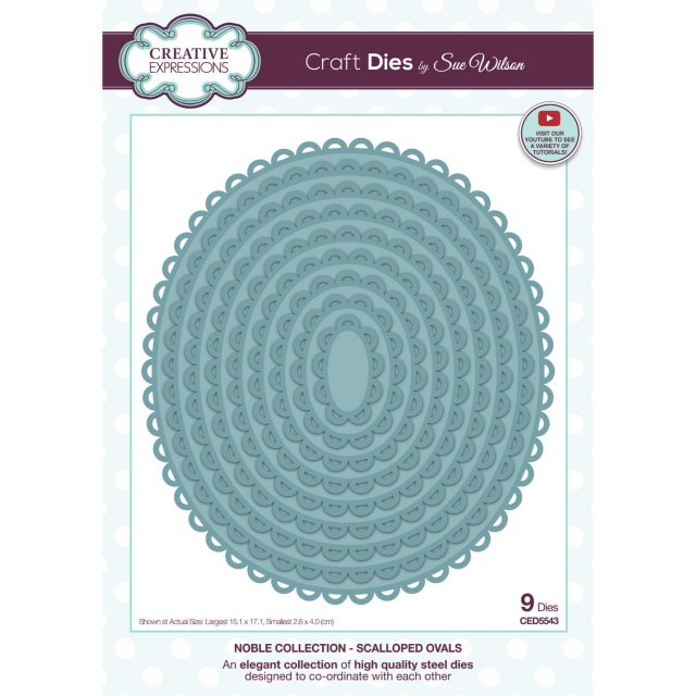 Sue Wilson Sue Wilson Craft Dies Noble Collection Scalloped Ovals | Set of 9