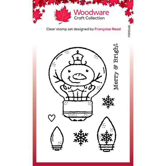 Woodware Woodware Clear Stamps Snowman Light Bulb | Set of 7