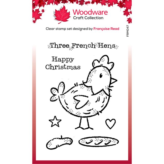 Woodware Woodware Clear Stamps French Hen | Set of 7