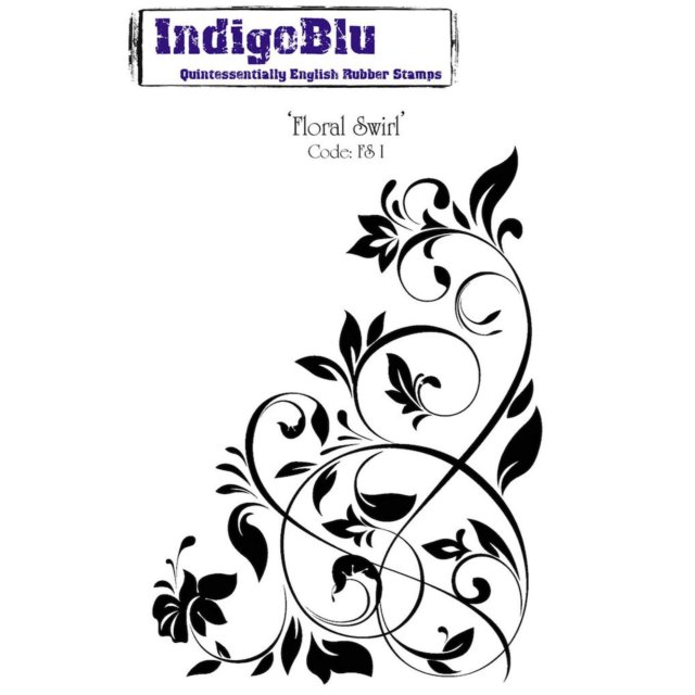 IndigoBlu Stamps IndigoBlu A6 Rubber Mounted Stamp Floral Swirl