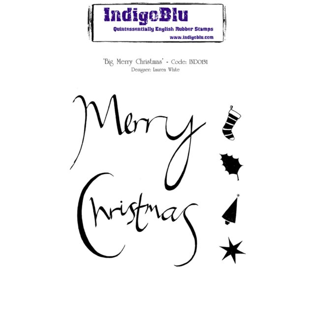 IndigoBlu Stamps IndigoBlu A6 Rubber Mounted Stamp Big Merry Christmas