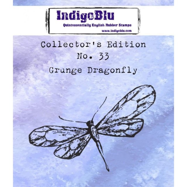 IndigoBlu Stamps IndigoBlu A7 Rubber Mounted Stamp Collectors Edition No 33 - Grunge Dragonfly